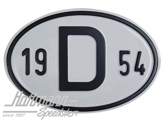 Placa de nacionalidad "D" (Alemania), "1954", aluminio |  | 020-2396-54