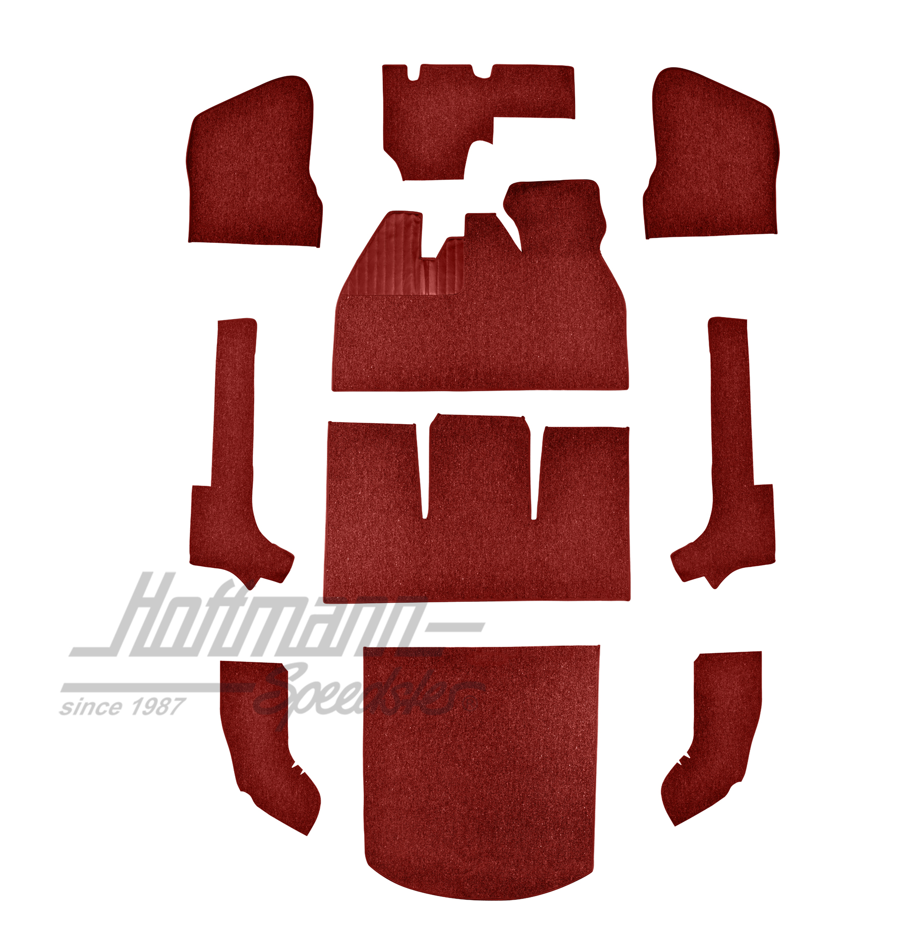 Juego de alfombras, Cabriolet, 56-64, hilado de pelo, (10), rojo |  | 026-5042-06