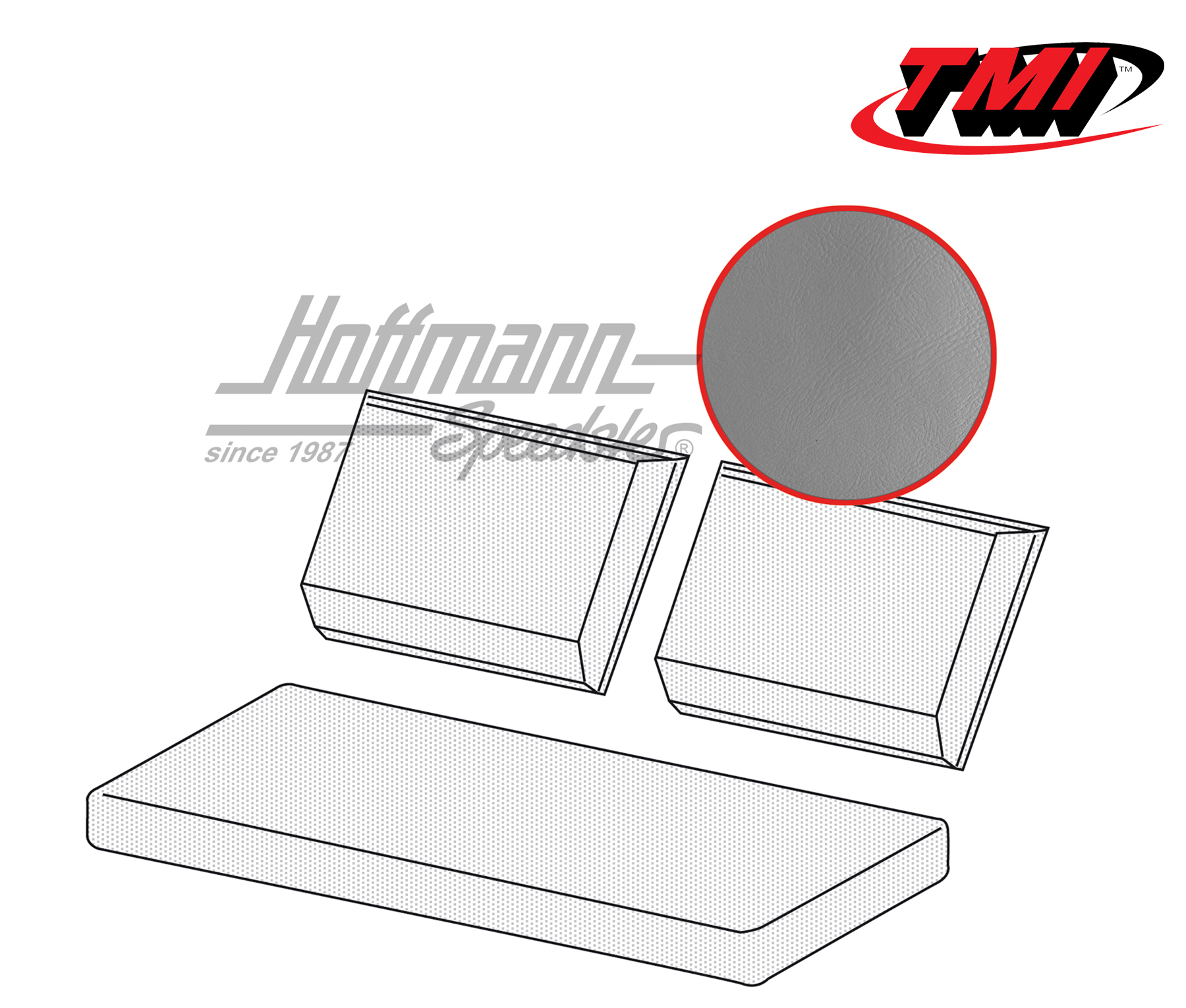 Fundas de asiento, banco trasero, Kübel, gris (liso) | 43-1417-16 | 080-5060-16