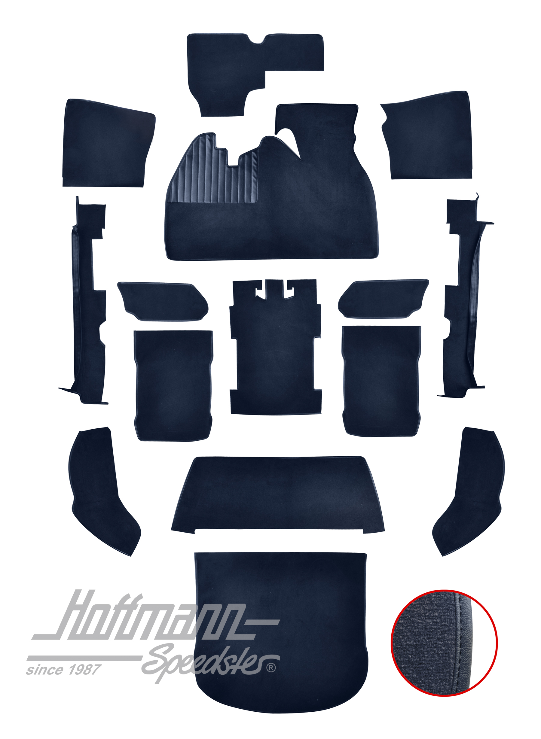 Juego de alfombrillas, Escarabajo Sedán, 1303, azul |  | 026-5724