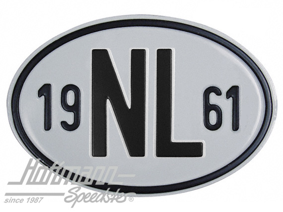 Placa de nacionalidad "NL" (Holanda), "1961", aluminio |  | 020-2391-61