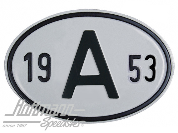 Placa de nacionalidad "A" (Austria), "1953", aluminio |  | 020-2398-53