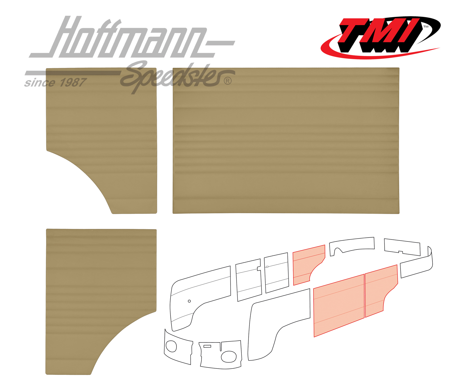 Paneles laterales, centro, 62-67, beige | 10-2143-14 | 098-0578-05