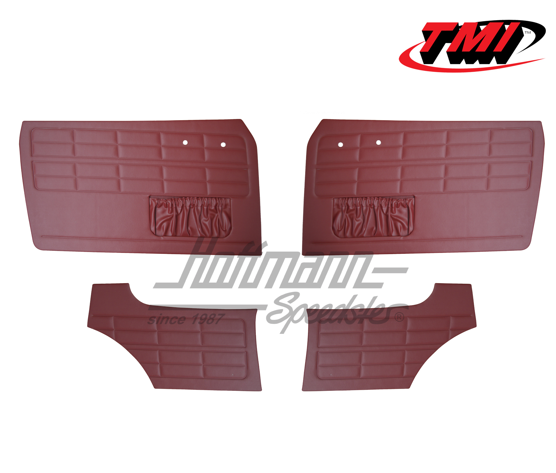Revestimientos de puerta y partes laterales, Karmann Ghia Coupé, -7.63, rojos | 10-1524-17 | 066-0010-06