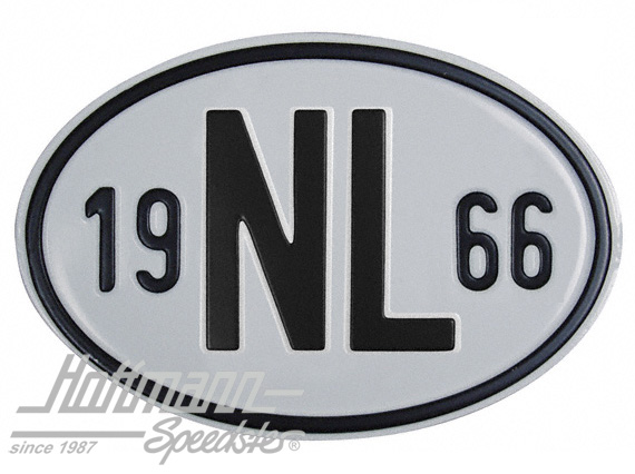 Placa de nacionalidad "NL" (Holanda), "1966", aluminio |  | 020-2391-66