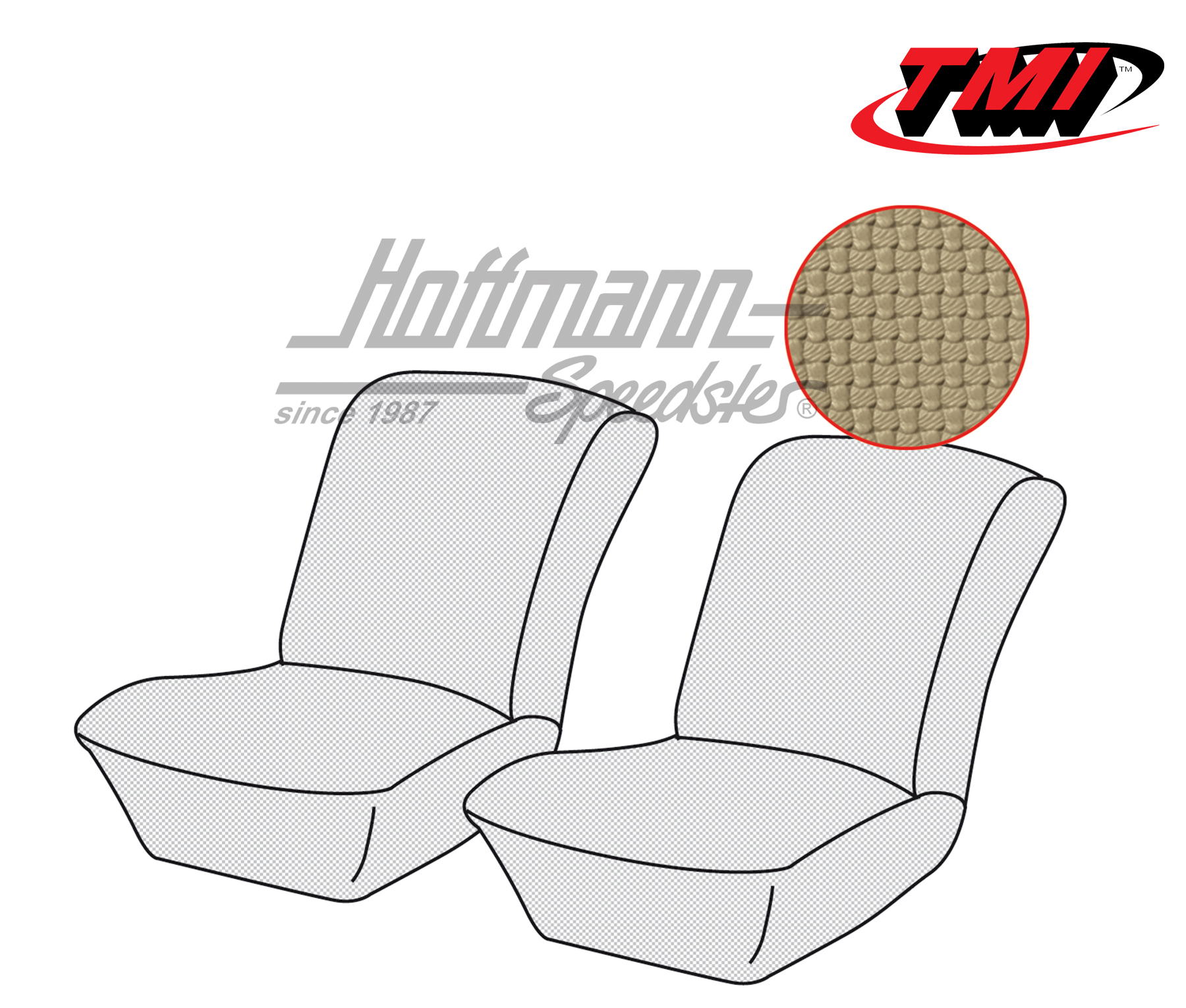Fundas de asiento, delantero, Kübel, beige (tejido de cesta) | 43-1403-04 | 080-5043-04