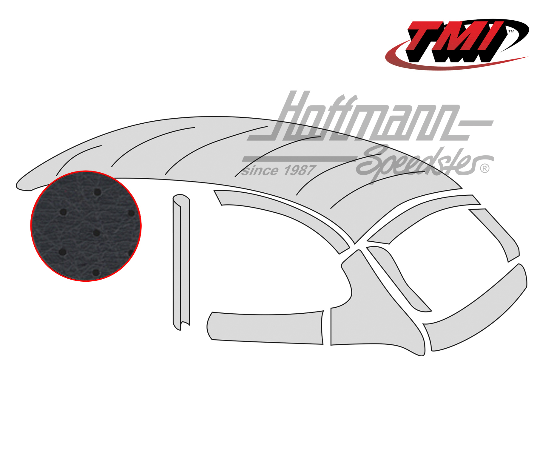 Cielo interior con capota plegable, Style original, perforado, negro, 8.56-7.63 | 20-1108-45 | 055-7200-20