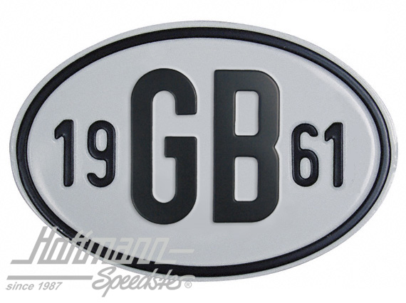 Placa de nacionalidad "GB" (Gran Bretaña), "1961", aluminio |  | 020-2404-61