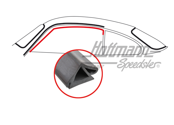 Junta, cristal de accionamiento manual, Coupé, 55-65 | 143 845 211 | 060-0400