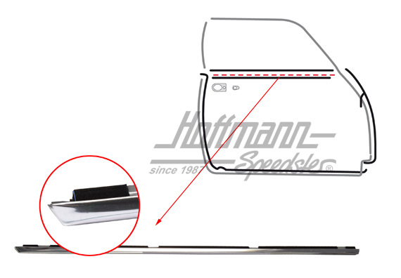 Junta de ranura de puerta, acero inox., Coupé, 71-, derecha | 143 837 472 | 060-0462-02