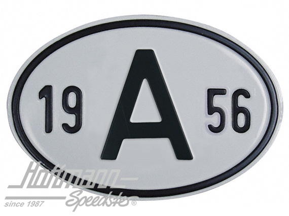 Placa de nacionalidad "A" (Austria), "1956", aluminio |  | 020-2398-56