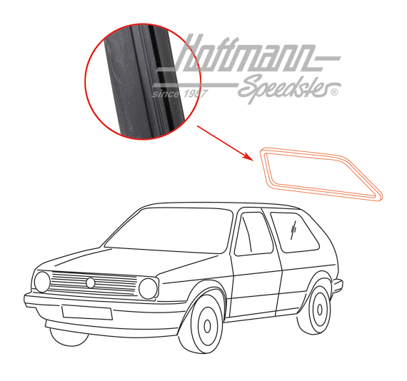 Junta luneta trasera, Golf 2, sin ranura | 191 845 521 | 208-7240