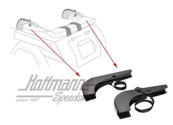 Coberturas, varillaje capota, Tipo 181, par | 181 871 671 / 181 871 672 | 080-2904