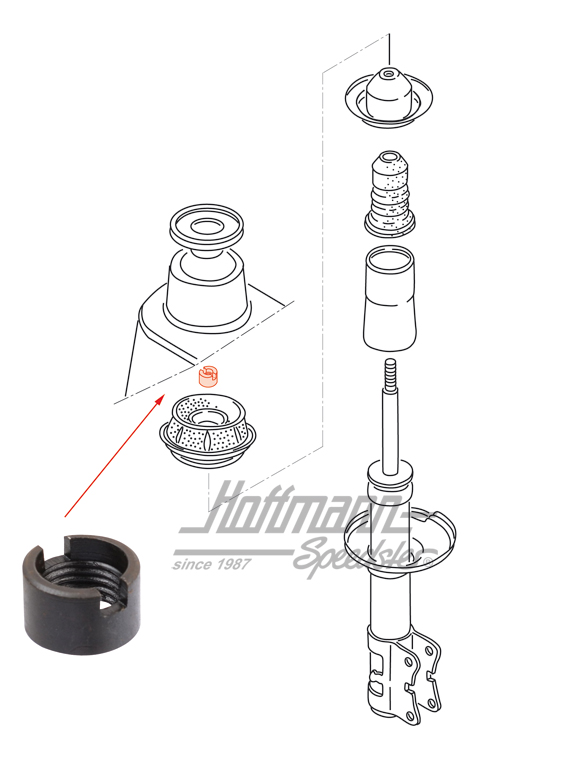 Casquillo roscado, cojinete puntal de amortiguador, superior | 811 412 365 | 204-4010-10