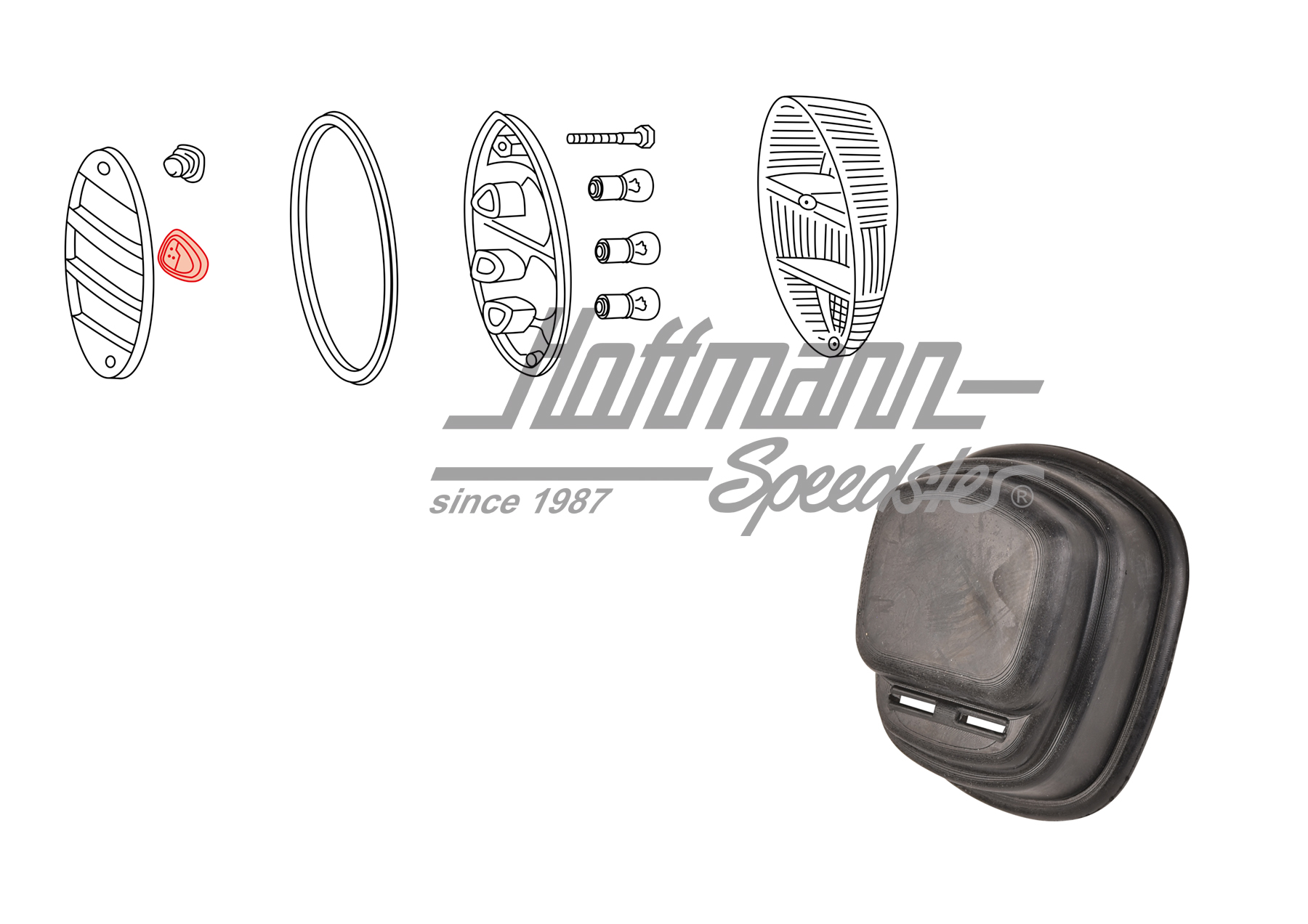 Junta, portalámpara, piloto trasero (bipolar) | 311 945 283 | 060-0086-08