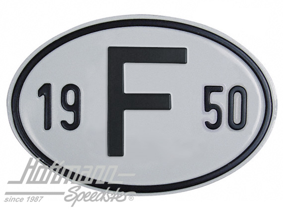 Placa de nacionalidad "F" (Francia), "1950", aluminio |  | 020-2399-50