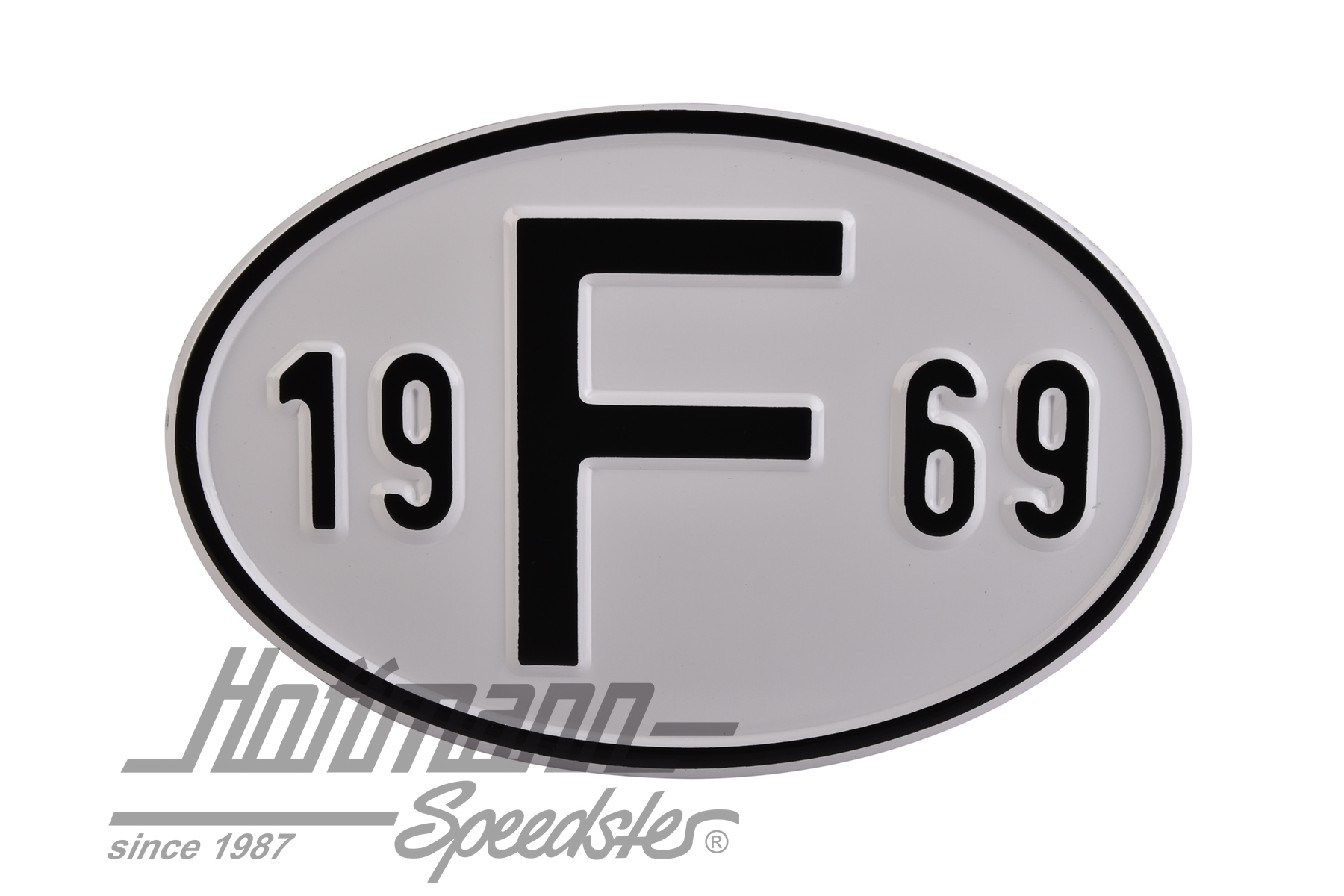 Placa de nacionalidad "F" (Francia), "1969", aluminio |  | 020-2399-69