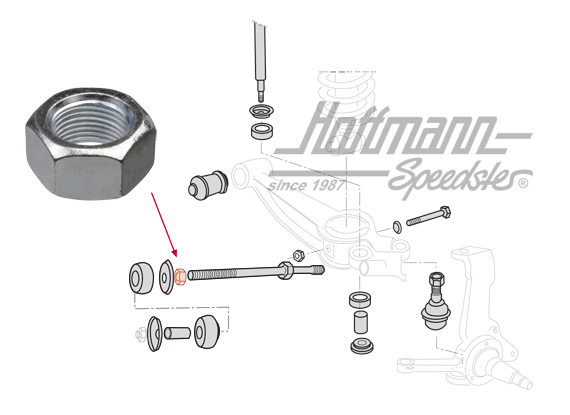 Tuerca, tirante, Furgoneta T3, interior | N  011 023 1 | 330-1119-04