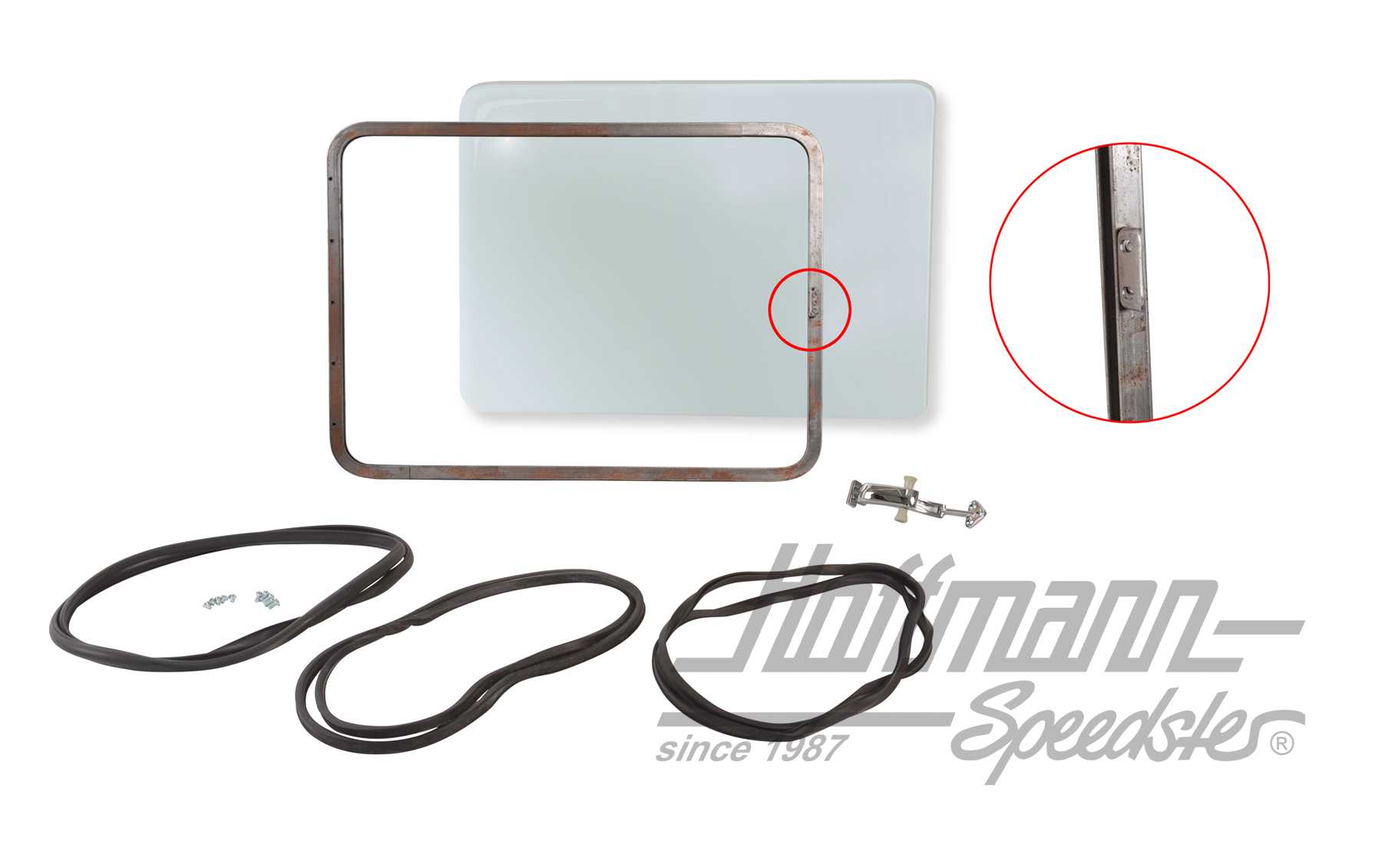 Juego de ventanillas pop-out, transparente, posterior, pulido | 211 898 105 A | 089-3840-25
