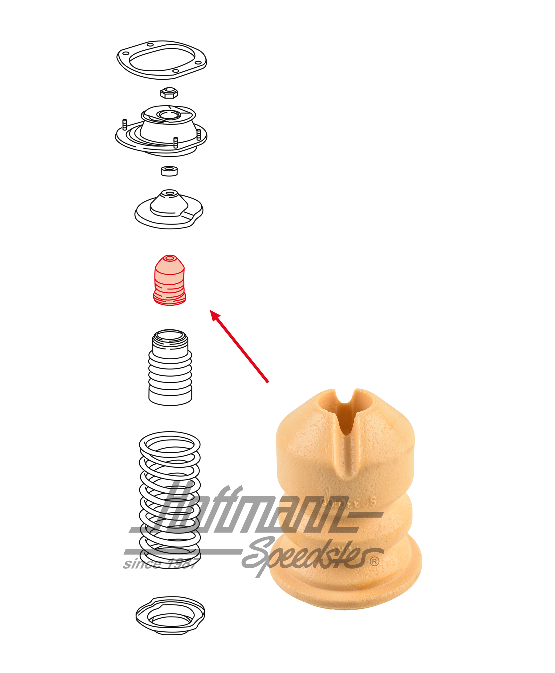 Tope de goma, amortiguador
, anterior, 89-98 | 964 343 301 00 | 521-4290-20