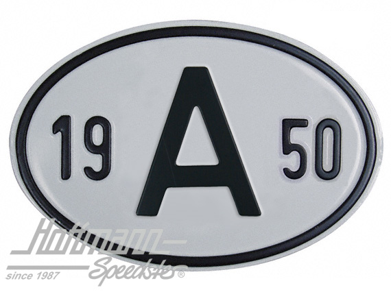 Placa de nacionalidad "A" (Austria), "1950", aluminio |  | 020-2398-50