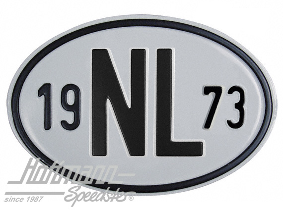 Placa de nacionalidad "NL" (Holanda), "1973", aluminio |  | 020-2391-73