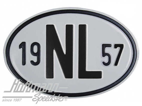 Placa de nacionalidad "NL" (Holanda), "1957", aluminio |  | 020-2391-57