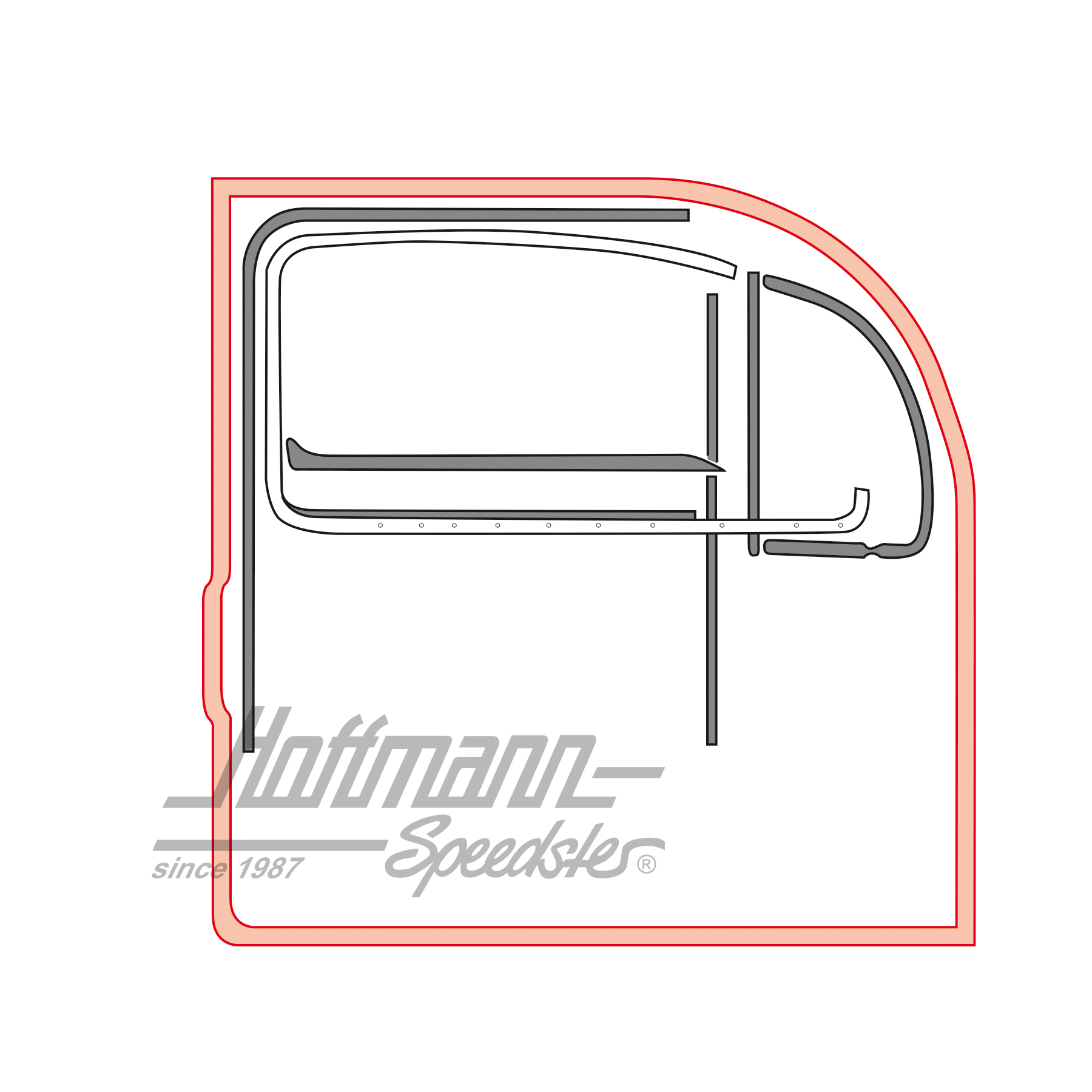 Junta de puerta, Sedán, 8.66-, derecha | 111 831 722 D | 020-5084