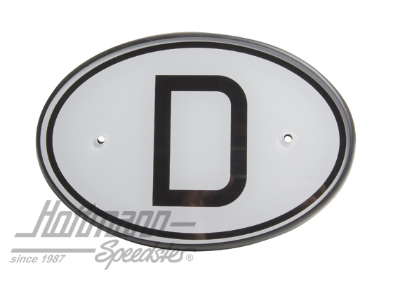 Placa de nacionalidad "D" (Alemania), plexiglás | --- --- --- | 020-2395-10