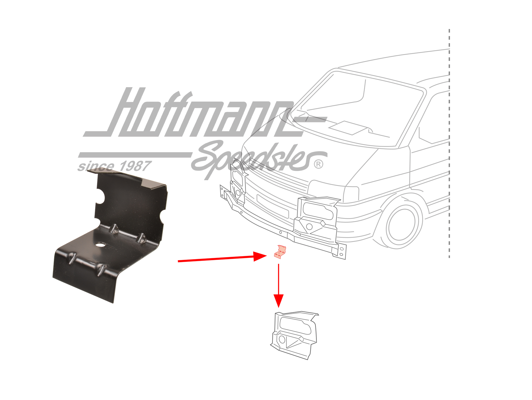 Chapa de bloqueo, faro, Furgoneta T4, izqda./dcha. | 701 805 085 | 408-8004-10