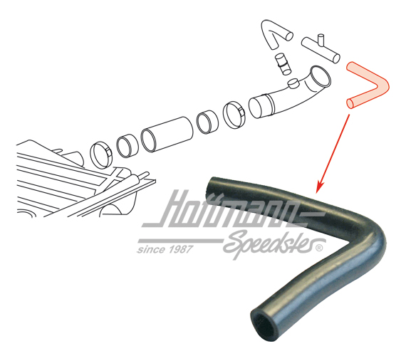 Tubo flexible de respiradero, depósito a la pieza en T, ^302 | 133 201 181 A | 020-5008-20