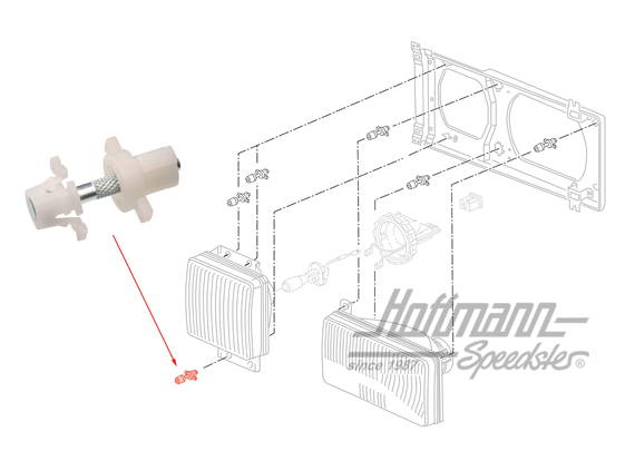Tornillo de bisagra, faro de luz larga, fijo | 255 941 133 A | 340-4970-20