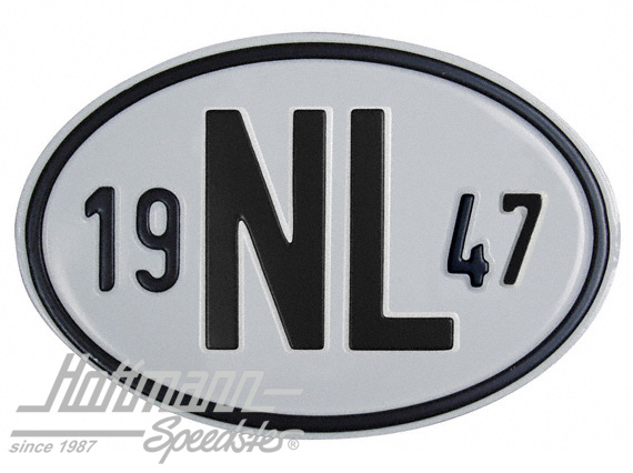 Placa de nacionalidad "NL" (Holanda), "1947", aluminio |  | 020-2391-47