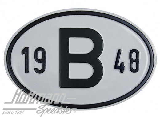 Placa de nacionalidad "B" (Bélgica), "1948", aluminio |  | 020-2397-48