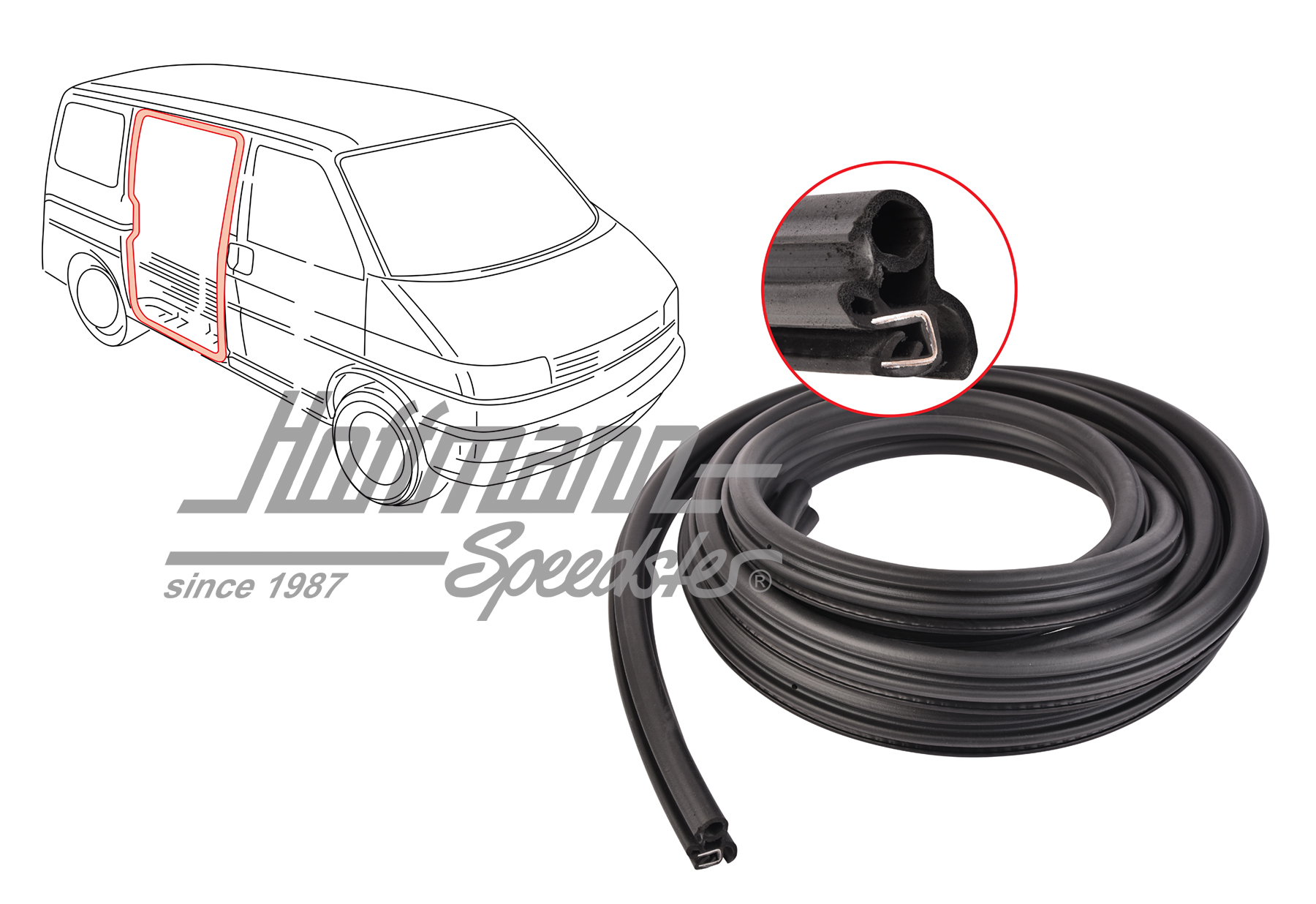 Junta de puerta corredera, Furgoneta T4 Van, izquierda/derecha | 7D0 843 791 F | 408-1460-10