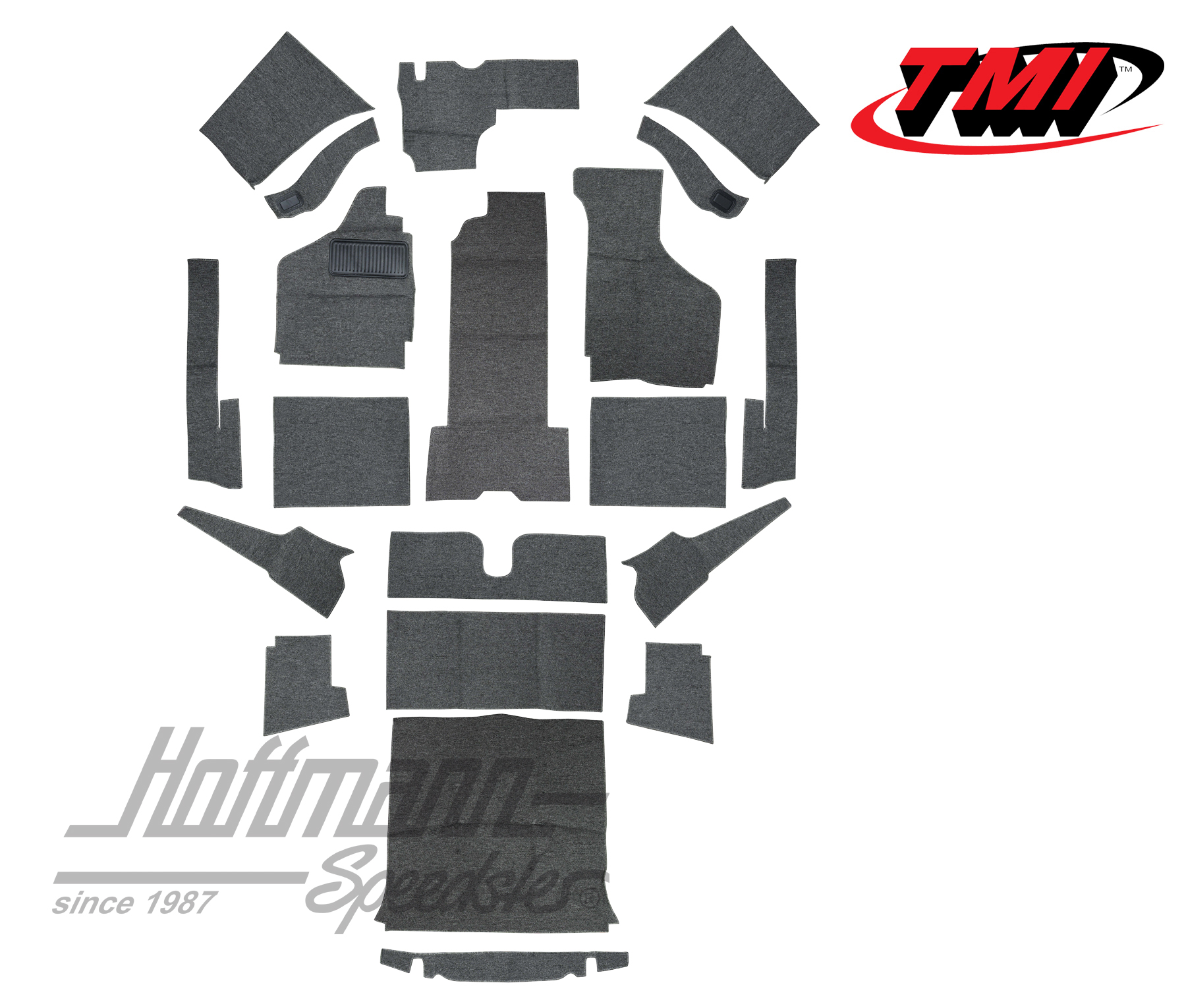 Juego de alfombras, Karmann Ghia Cabriolet, gris, -7.68 | 34-F1624-407 | 066-0046-20