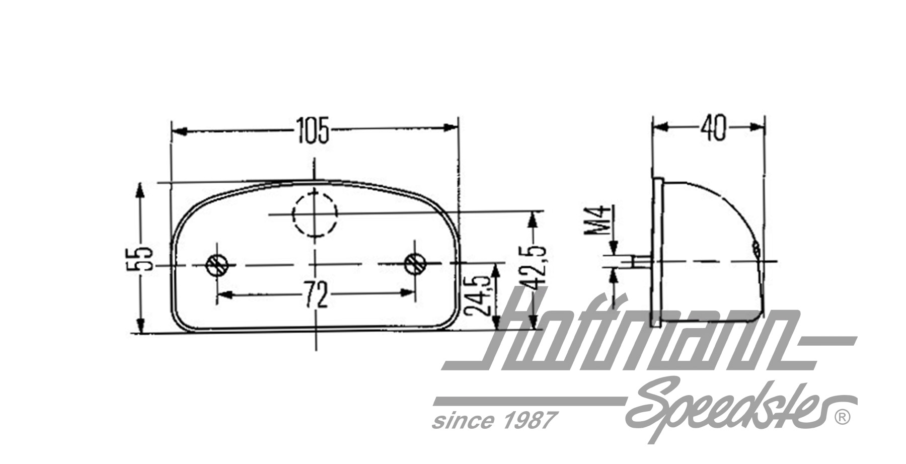 Luz de matrícula, negra, Hella                                                                      