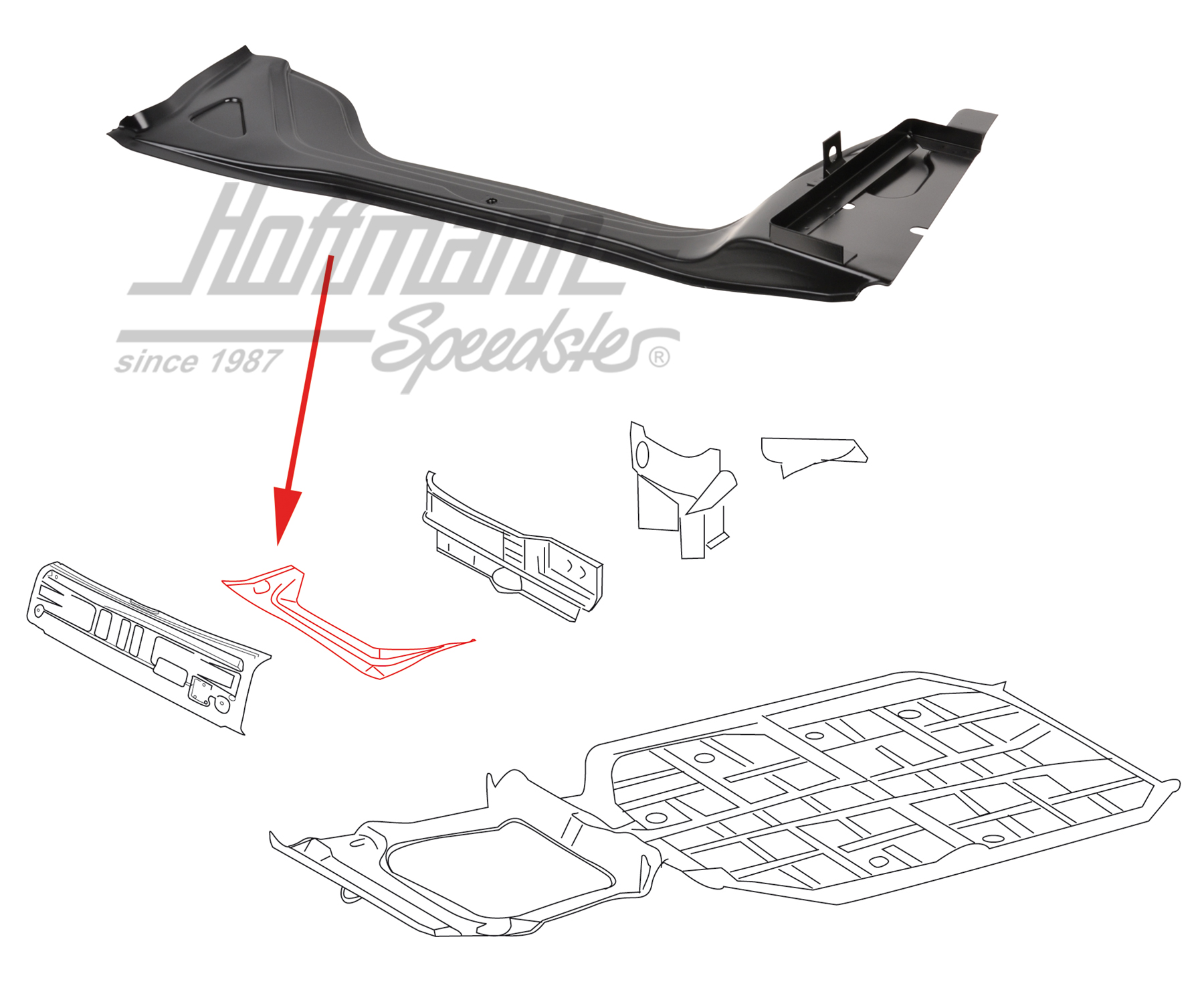 Soporte depósito + batería, barnizado,  65-69 | 901 501 049 20 | 590-0179