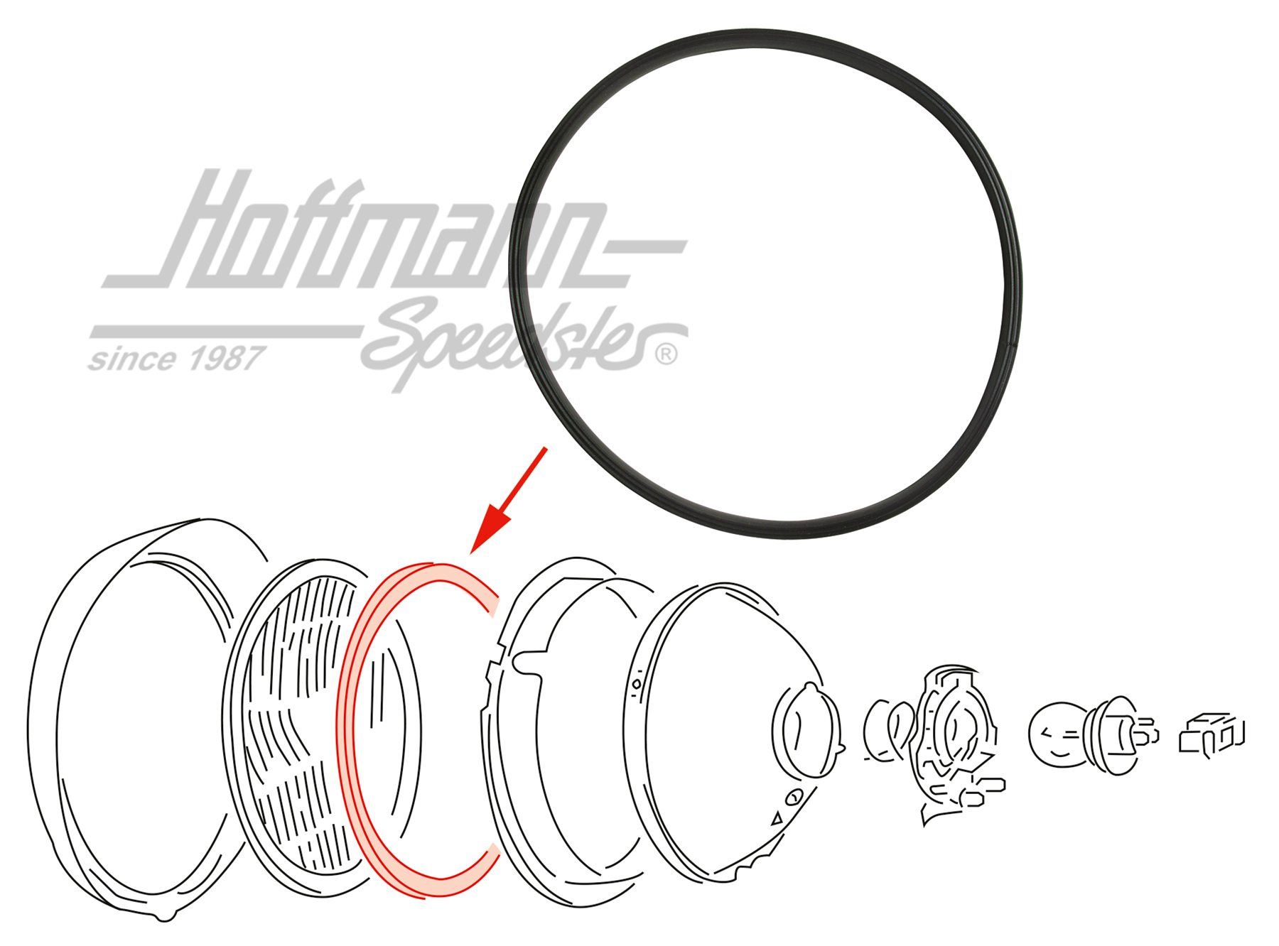 Junta, cristal de faro / reflector, 67- | 311 941 119 | 020-4991-06
