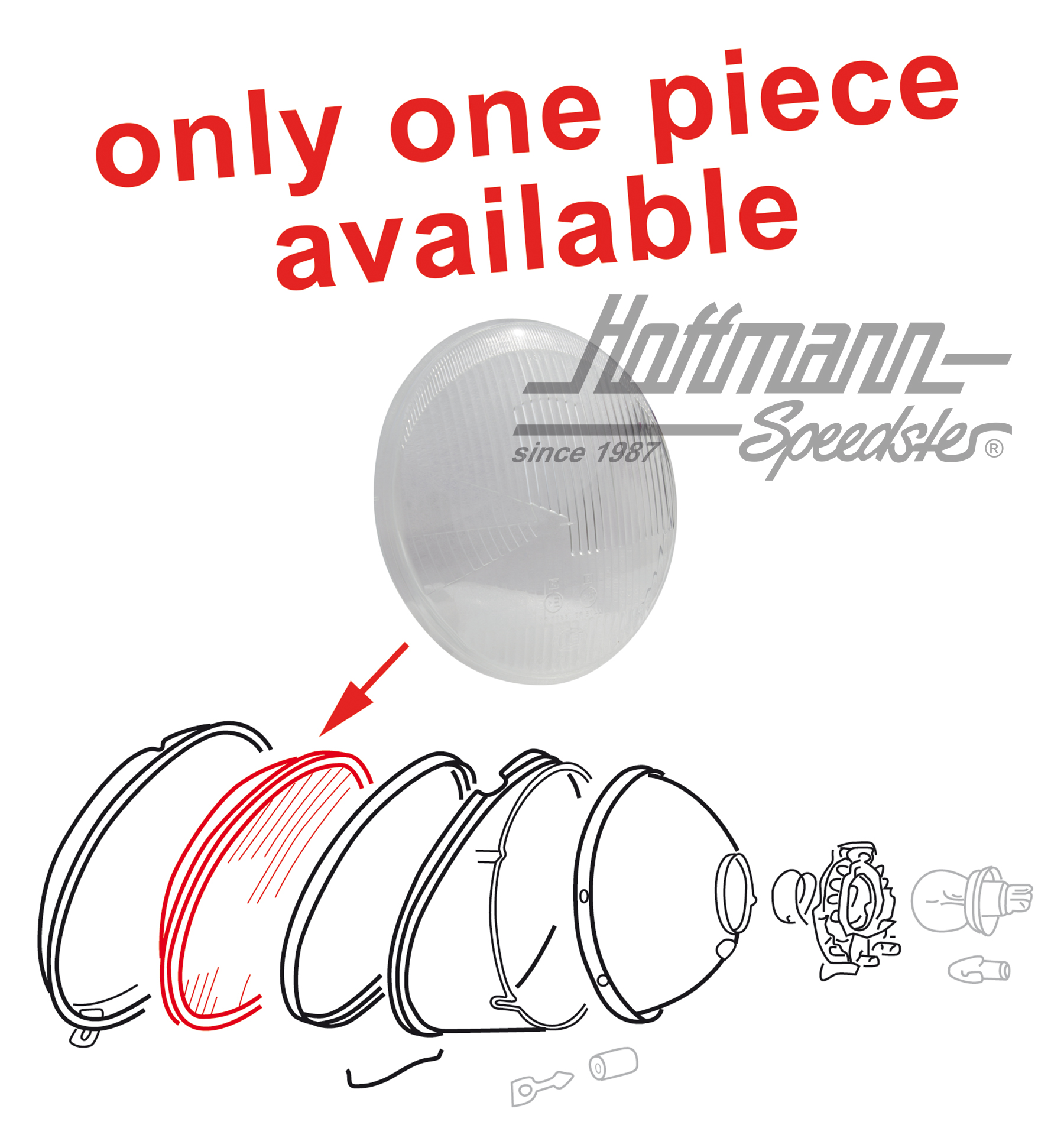 Cristal de faro, "inclinado", Hella | 111 941 115 F | 020-4453-05