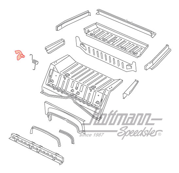 Gancho, banco aiento posterior, Kübel                                                               