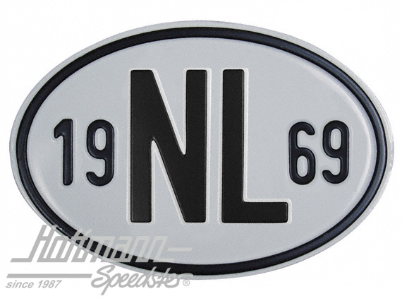 Placa de nacionalidad "NL" (Holanda), "1969", aluminio |  | 020-2391-69