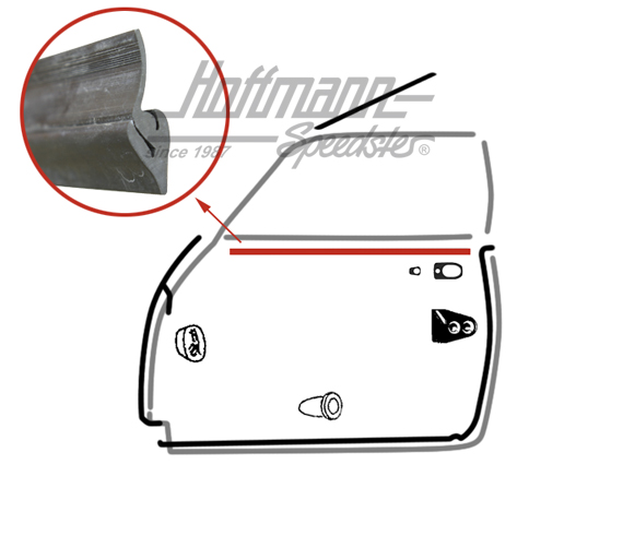 Junta de ranura de puerta, exterior, 60-71 | 141 837 475 C | 060-0454