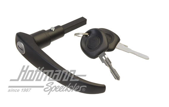 Tirador de puerta abatible, exterior, negro, 58-67, largo                                           