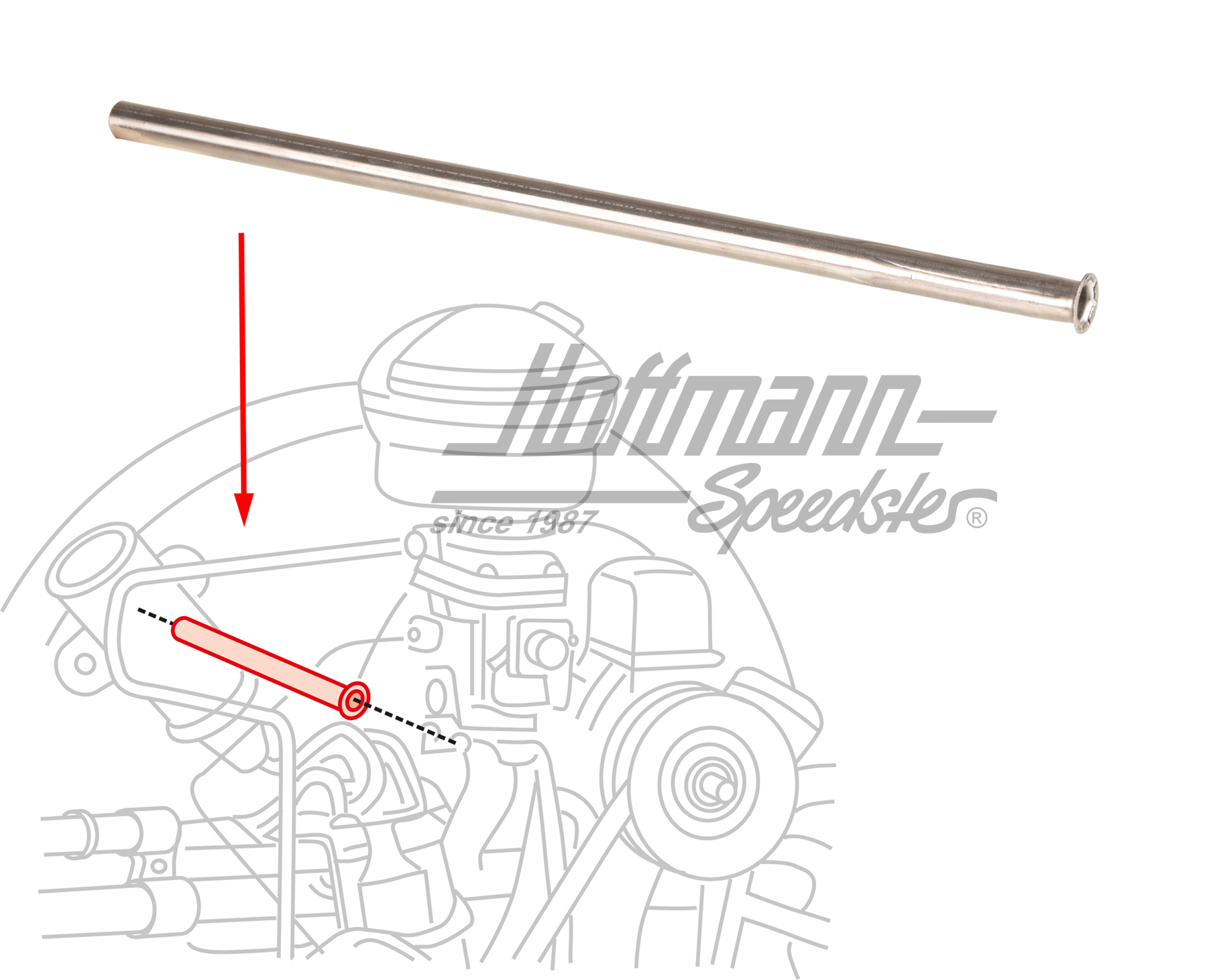 Tubo guía de cable de acelerador/caja de ventilación, 1.66- | 043 129 893 | 020-3219-10