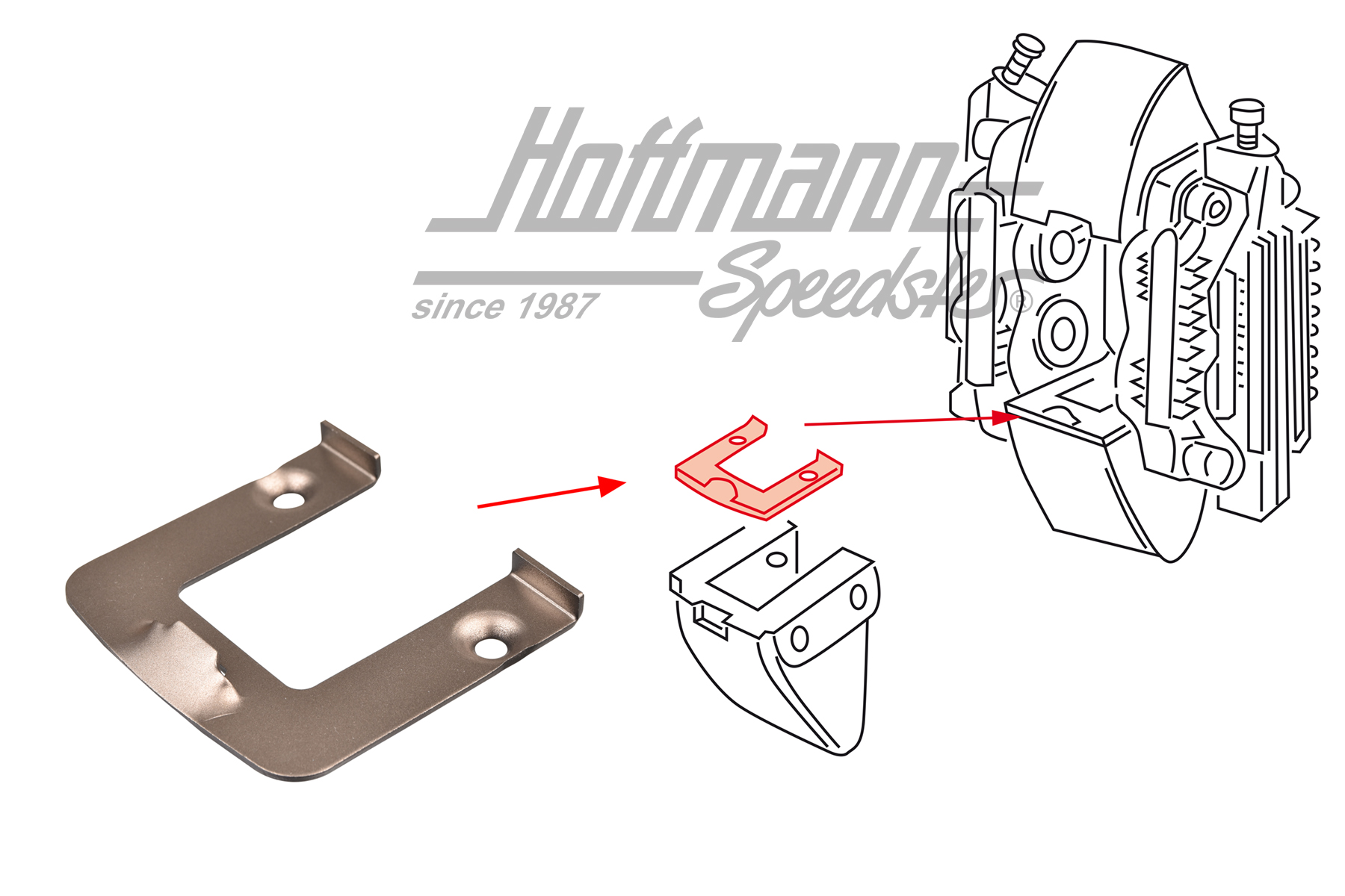 Chapa de resorte, pinza de freno, eje anterior, inferior, 78-89 | 930 351 542 03 | 522-1244-10