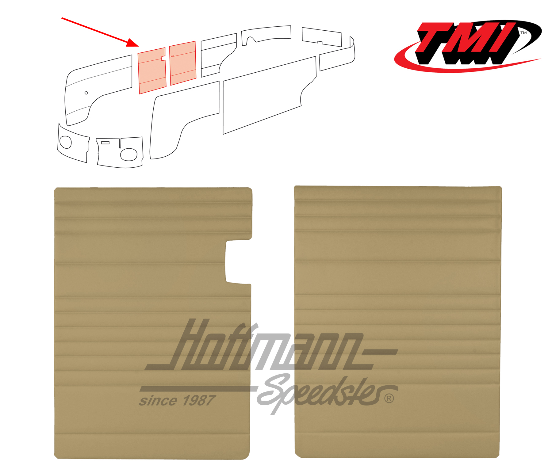 Paneles de puertas abatibles, 55-67, beige | 10-2113-14 | 098-0570-05
