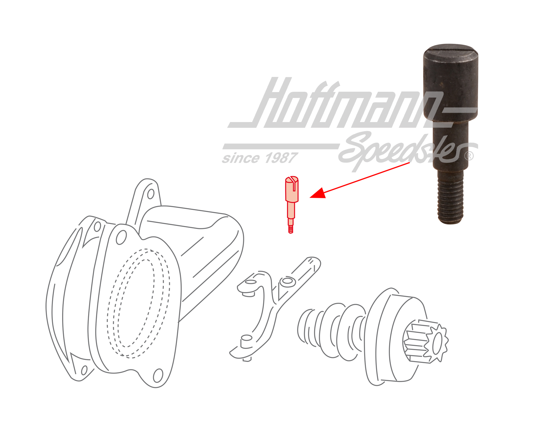 Tornillo de perno, palanca de cambio de motor de arranque, 6V | 111 911 383 | 020-1297-80