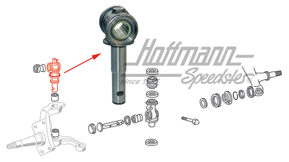 Pasador de cojinete, mangueta de eje, superior, 22mm | 211 405 367 C | 089-3040-16