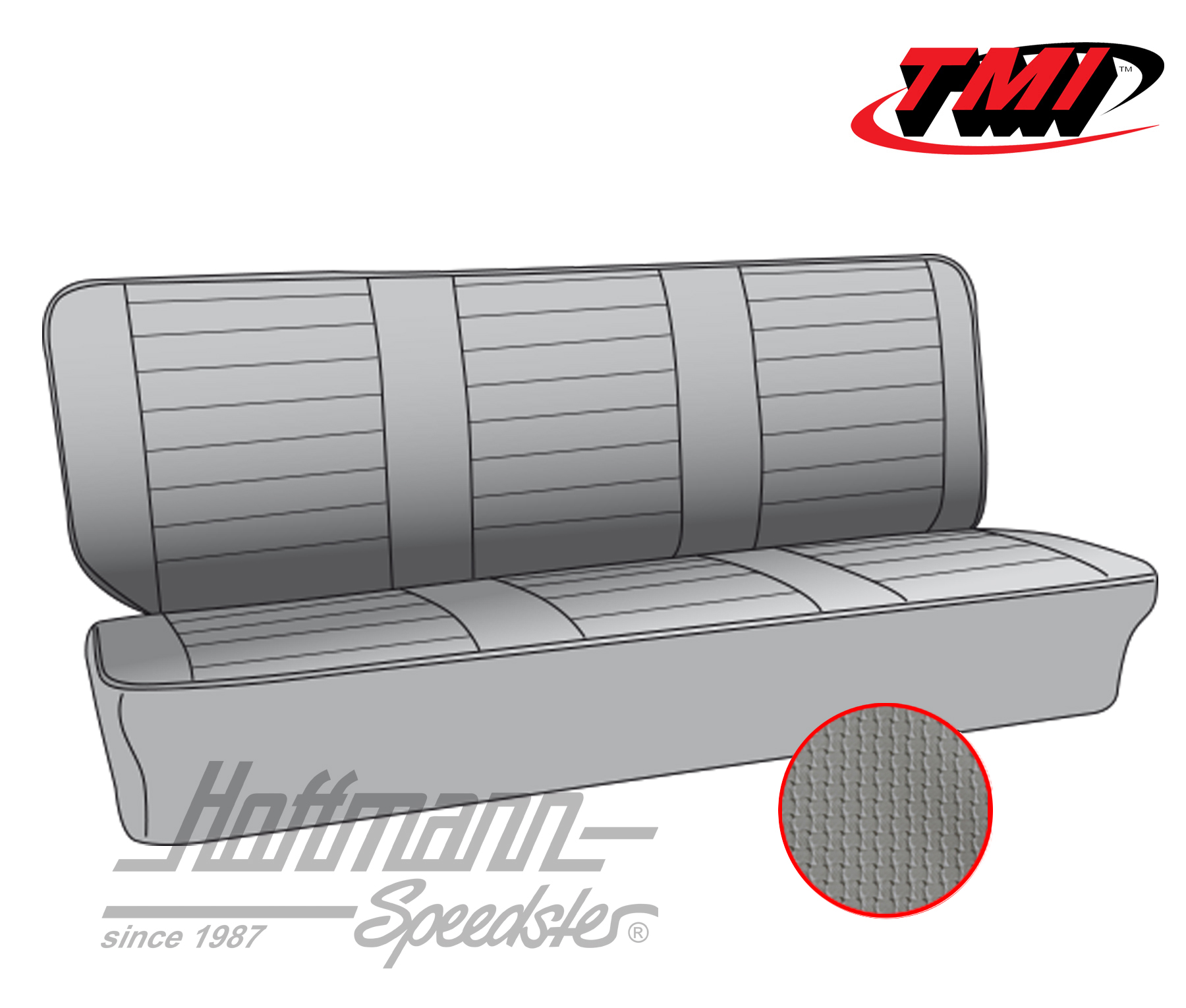 Fundas de asientos, banco de asiento trasero, 73-79, gris | 43-2124-06 | 098-0675-35